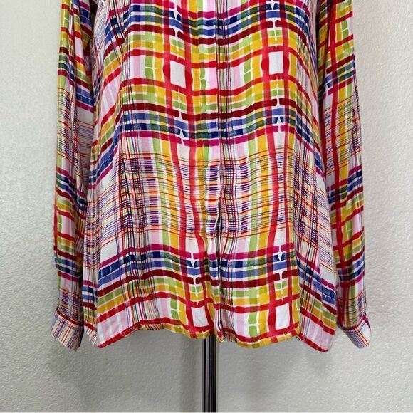 CAbi Cirque Colorful Plaid Button Down Shirt - Picture 5 of 13